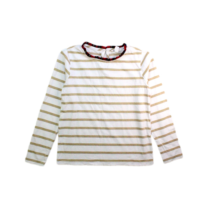 A White Long Sleeve Tops from Crewcuts in size 7Y for girl. (Front View)