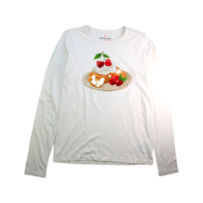 A White Long Sleeve Tops from Crewcuts in size 12Y for girl. (Front View)