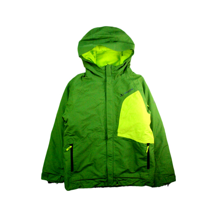 A Green Ski Jackets from Vaude in size 10Y for boy. (Front View)