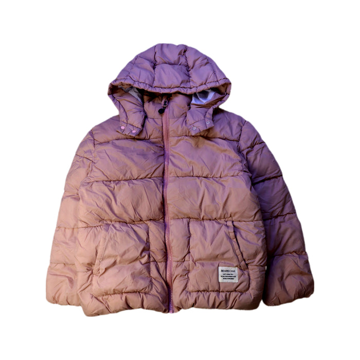 A Pink Puffer/Quilted Coats & Outerwear from BEAMS in size 10Y for girl. (Front View)