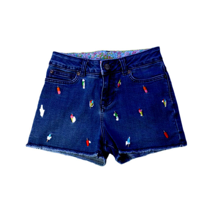 A Blue Shorts from Boden in size 11Y for girl. (Front View)