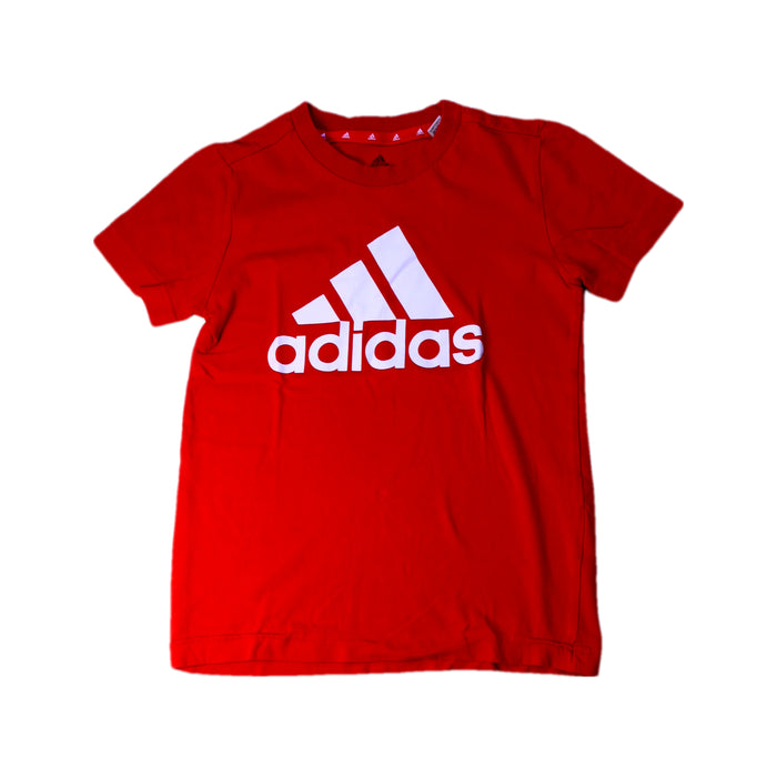 A Red Short Sleeve T Shirts from Adidas in size 9Y for neutral. (Front View)