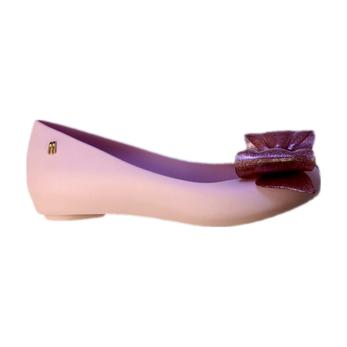 A Pink Flats from Mini Melissa in size 10Y for girl. (Front View)