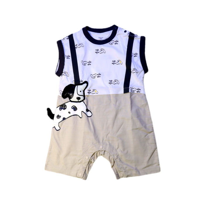 A Beige Sleeveless Rompers from Balabala in size 12-18M for boy. (Front View)