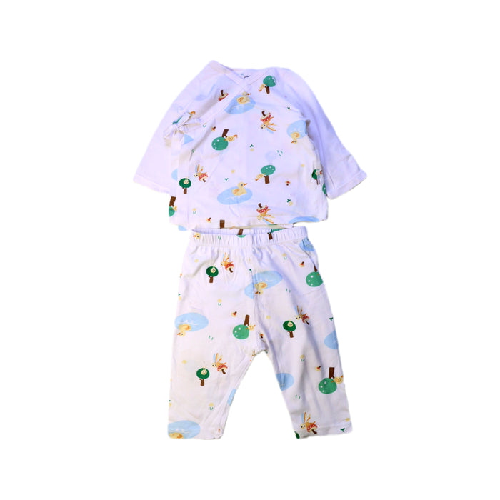 A White Pants Sets from Balabala in size 3-6M for boy. (Front View)