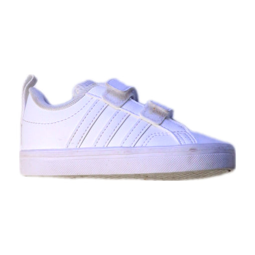 A White Sneakers from Adidas in size 12-18M for neutral. (Front View)