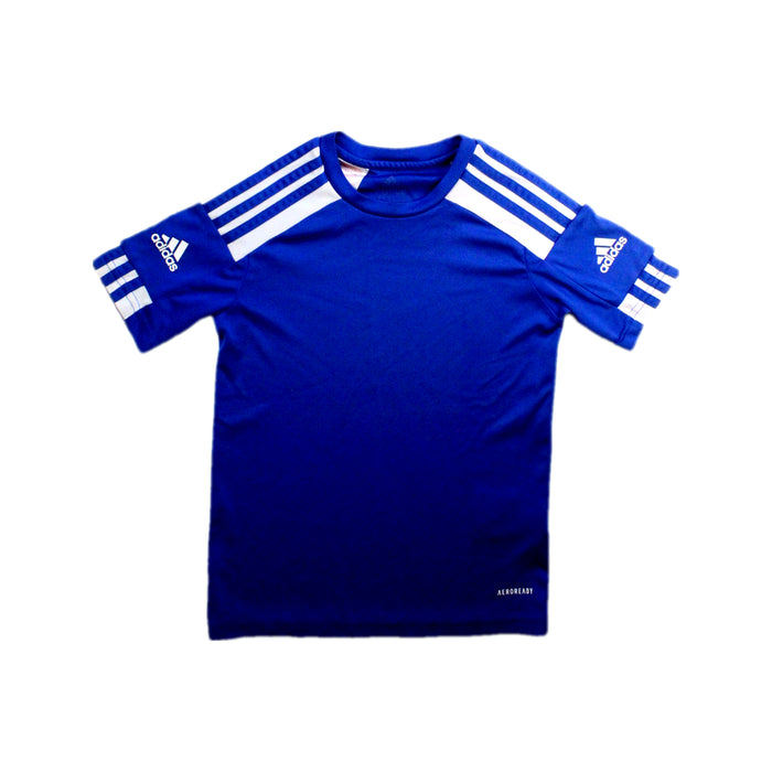 A Blue Short Sleeve T Shirts from Adidas in size 7Y for boy. (Front View)