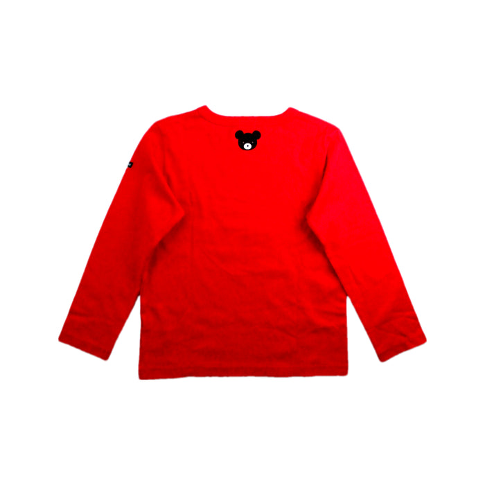 A Red Long Sleeve T Shirts from Hot Biscuits Mikihouse in size 5T for boy. (Back View)