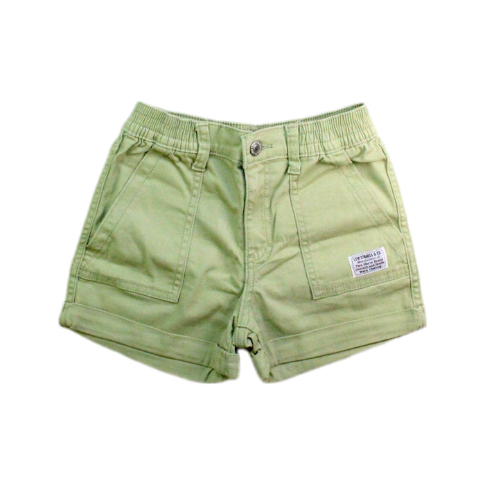 A Green Shorts from Levi's in size 7Y for boy. (Front View)