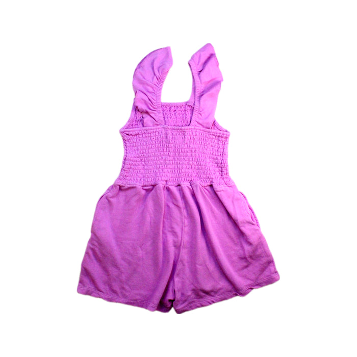 A Pink Sleeveless Rompers from Roots in size 7Y for girl. (Back View)