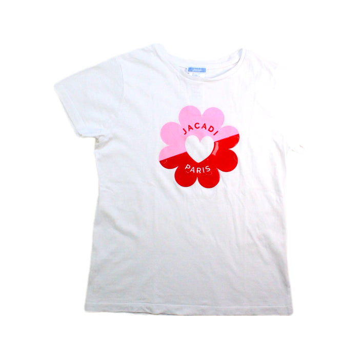 A White Short Sleeve T Shirts from Jacadi in size 10Y for girl. (Front View)