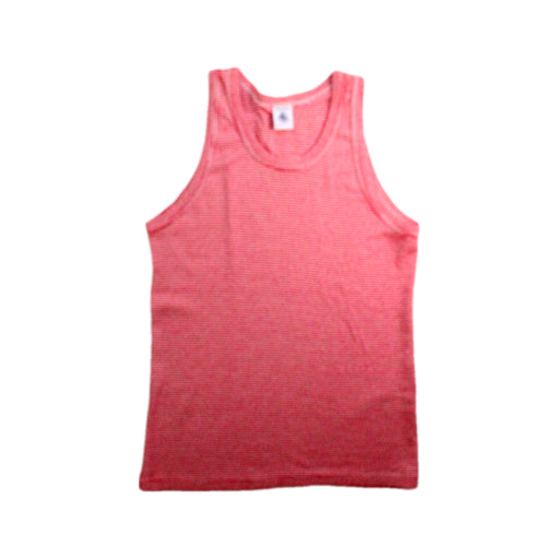 A Red Sleeveless T Shirts from Petit Bateau in size 12Y for boy. (Front View)