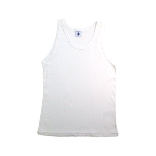 A White Sleeveless T Shirts from Petit Bateau in size 12Y for boy. (Front View)
