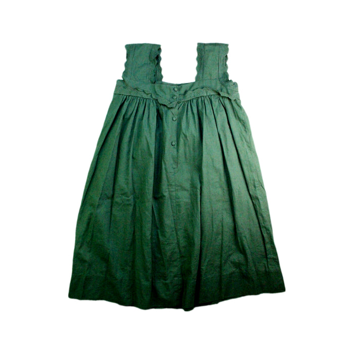 A Green Sleeveless Dresses from Cyrillus in size 10Y for girl. (Back View)