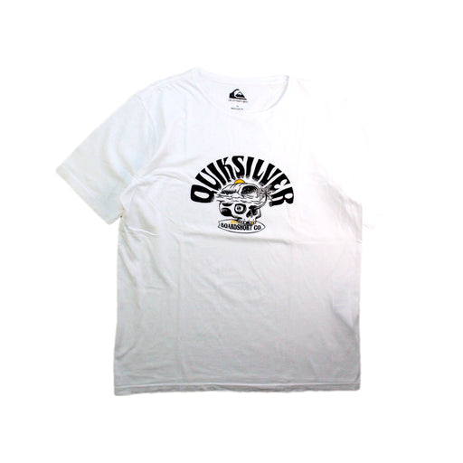 A White Short Sleeve T Shirts from Quiksilver in size 14Y for boy. (Front View)