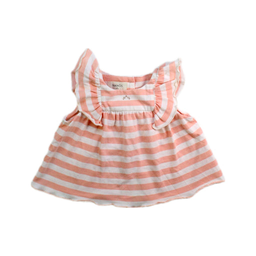 A Pink Sleeveless Tops from Nanos in size 6-12M for girl. (Front View)
