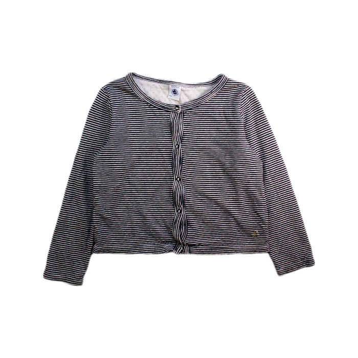 A Navy Cardigans from Petit Bateau in size 6T for boy. (Front View)