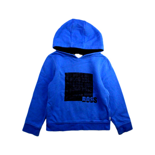 A Blue Hooded Sweatshirts from Boss in size 6T for boy. (Front View)