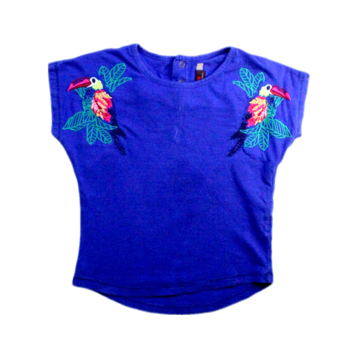 A Blue Short Sleeve Tops from Catimini in size 3T for girl. (Front View)