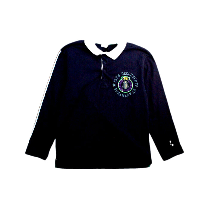 A Navy Buttoned Sweatshirts from Petit Bateau in size 8Y for boy. (Front View)