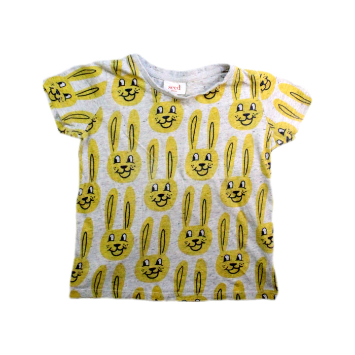 A Grey Short Sleeve T Shirts from Seed in size 3T for neutral. (Front View)