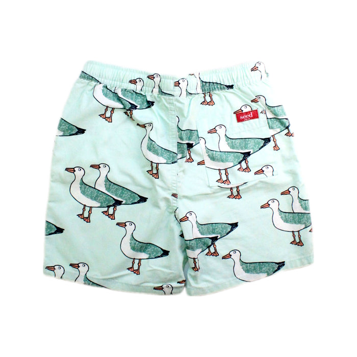 A Green Shorts from Seed in size 7Y for boy. (Back View)