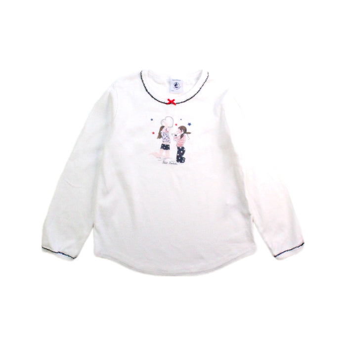 A White Long Sleeve Tops from Petit Bateau in size 4T for girl. (Front View)