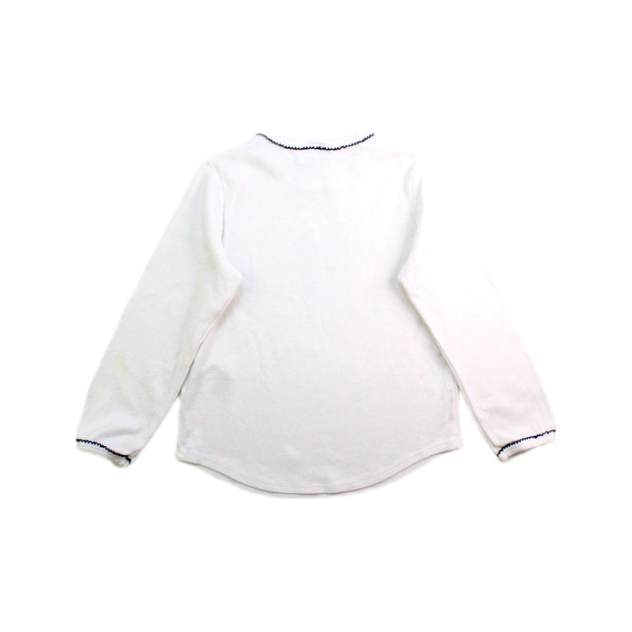 A White Long Sleeve Tops from Petit Bateau in size 4T for girl. (Back View)