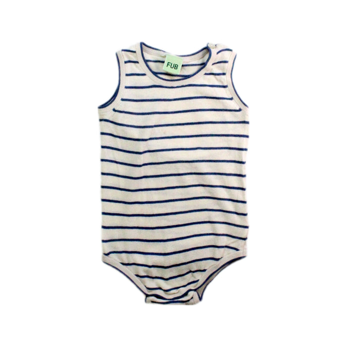 A White Sleeveless Bodysuits from FUB in size 3-6M for boy. (Front View)
