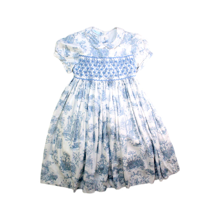 A Blue Short Sleeve Dresses from Annafie in size 5T for girl. (Front View)