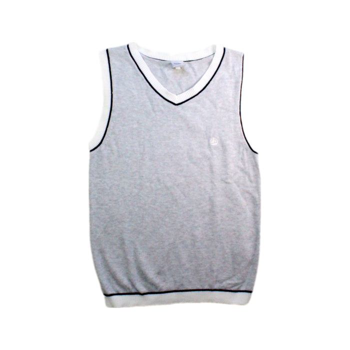 A Grey Sweater Vests from Petit Bateau in size 8Y for boy. (Front View)