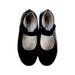 A Black Flats from Rossano in size 6T for girl. (Back View)