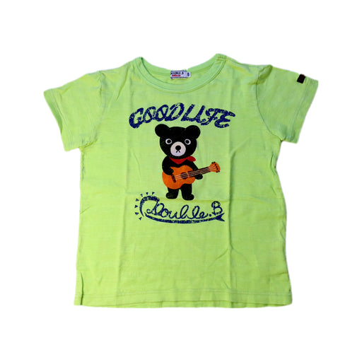 A Green Short Sleeve T Shirts from Miki House in size 5T for boy. (Front View)
