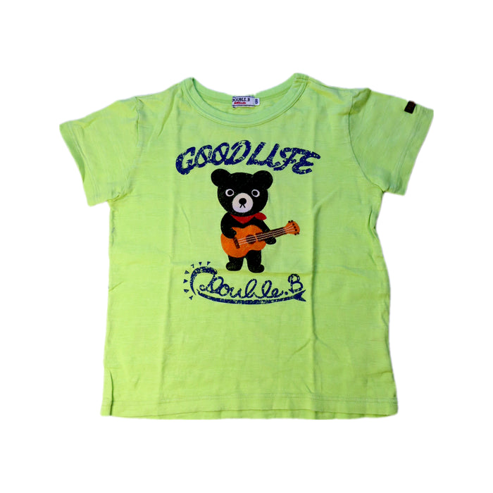A Green Short Sleeve T Shirts from Miki House in size 5T for boy. (Front View)