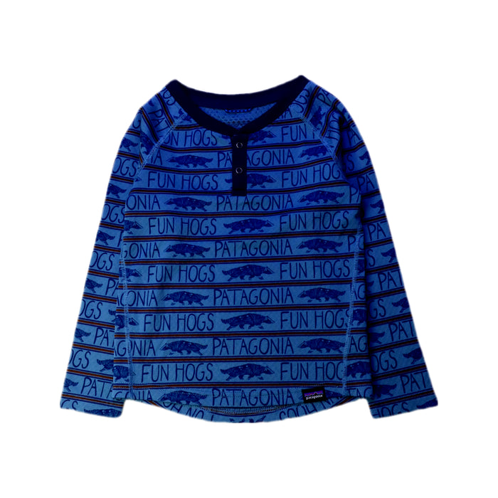 A Blue Long Sleeve Tops from Patagonia in size 4T for boy. (Front View)