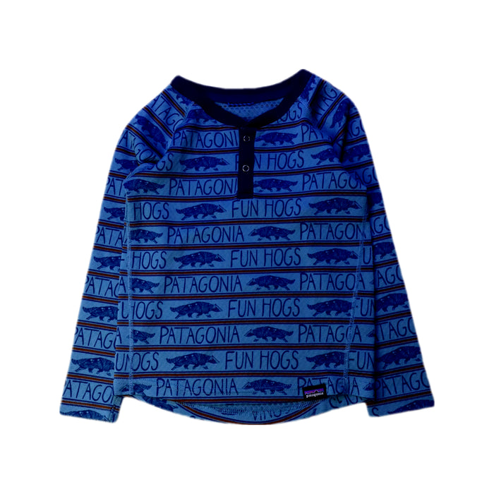 A Blue Long Sleeve Tops from Patagonia in size 4T for boy. (Front View)