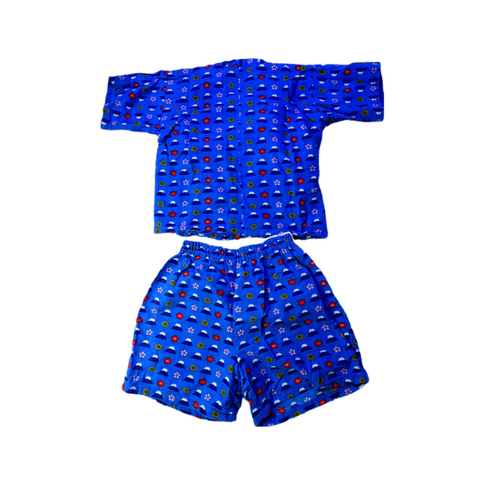 A Blue Shorts Sets from Hamamonyo in size 4T for boy. (Back View)