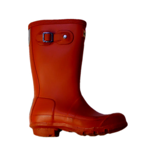 A Red Rain Boots from Hunter in size 5T for neutral. (Front View)