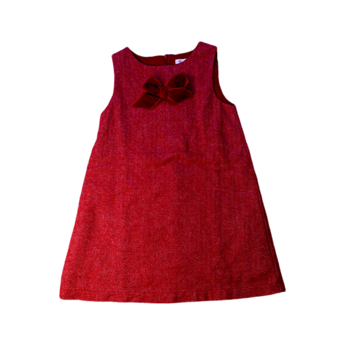 A Red Sleeveless Dresses from Confiture in size 4T for girl. (Front View)