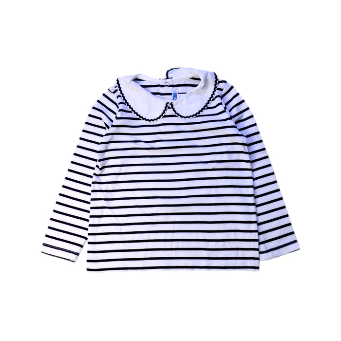 A White Long Sleeve Tops from Jacadi in size 4T for girl. (Front View)