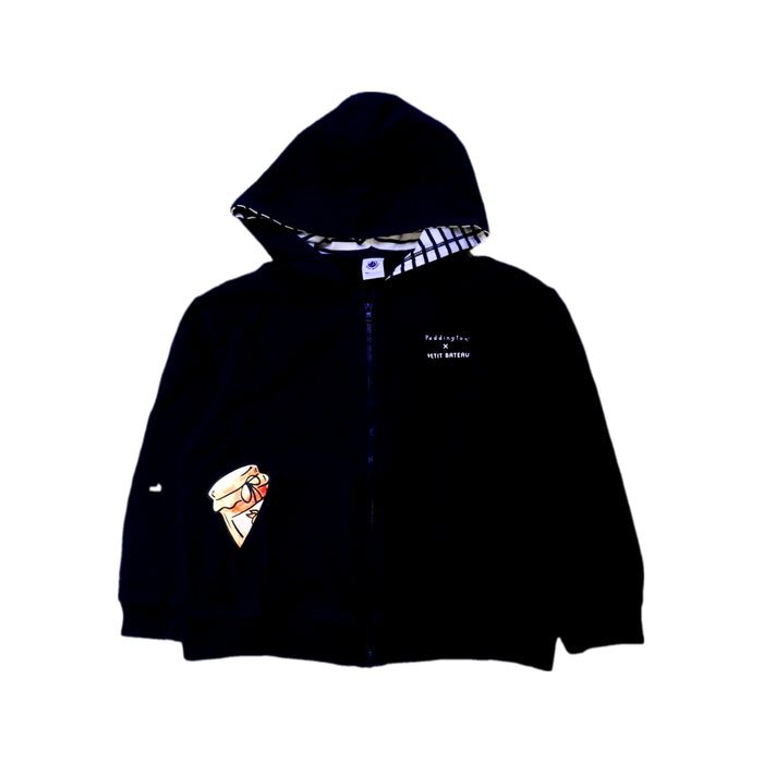 A Black Hooded Sweatshirts from Petit Bateau in size 7Y for girl. (Front View)