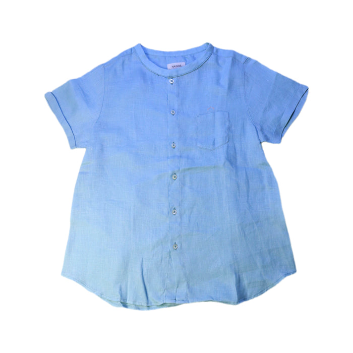 A Blue Short Sleeve Shirts from Nanos in size 8Y for boy. (Front View)