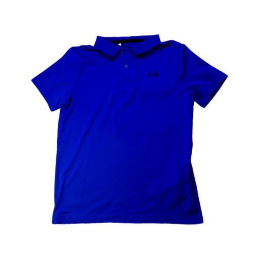A Blue Short Sleeve Polos from Under Armour in size 10Y for boy. (Front View)
