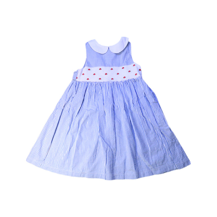 A Blue Sleeveless Dresses from Confiture in size 4T for girl. (Front View)