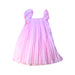 A Pink Sleeveless Dresses from Jacadi in size 4T for girl. (Back View)