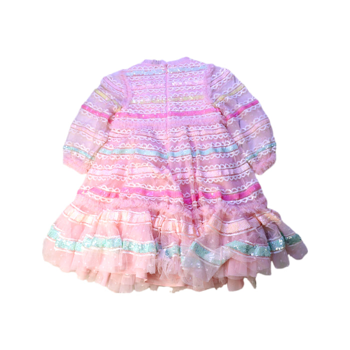 A Pink Long Sleeve Dresses from needle & thread in size 4T for girl. (Back View)
