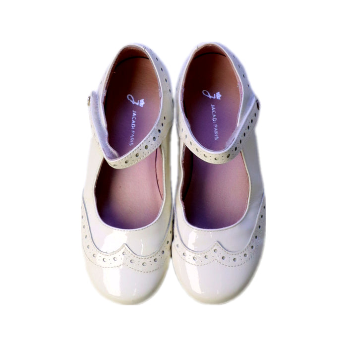A White Flats from Jacadi in size 5T for girl. (Back View)