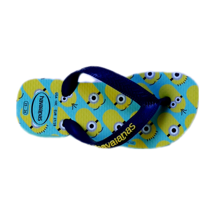 A Blue Flip Flops from Havaianas in size 4T for boy. (Front View)