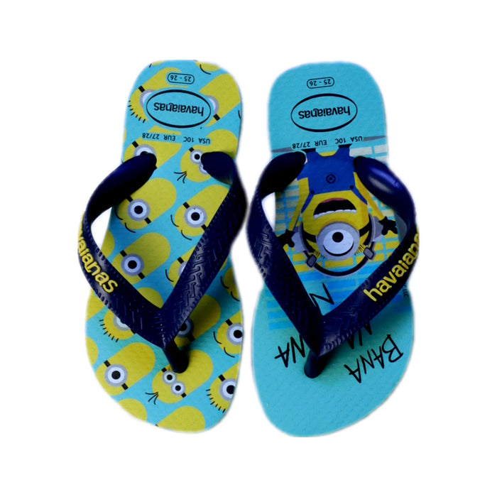 A Blue Flip Flops from Havaianas in size 4T for boy. (Back View)