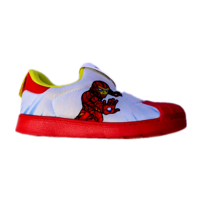 A Red Sneakers from Adidas in size 4T for boy. (Front View)